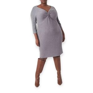 Lane Bryant Chic Gray Long Sleeve Dress
